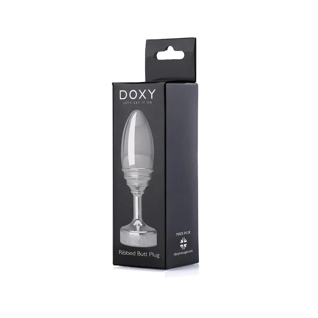 Металева анальна пробка DOXY Butt Plug RIBBED, ребриста, діаметр 3,3 см - фото 5