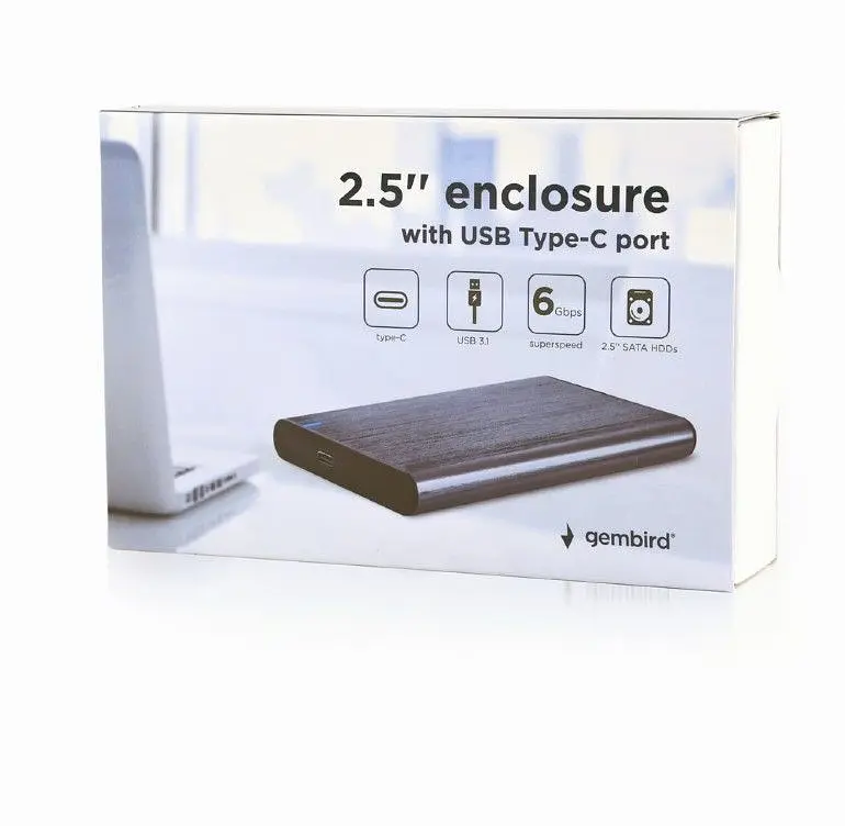 Зовнішня кишеня HDD/SSD Gembird USB 3.1 2.5` Enclosure Aluminium Grey (EE2-U3S-6-GR) [72683] - фото 4