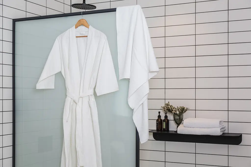 Халат готельний Ecotton XXL вафельний білий з поясом універсальний White 52-54 розмір унісекс (6970) - фото 8
