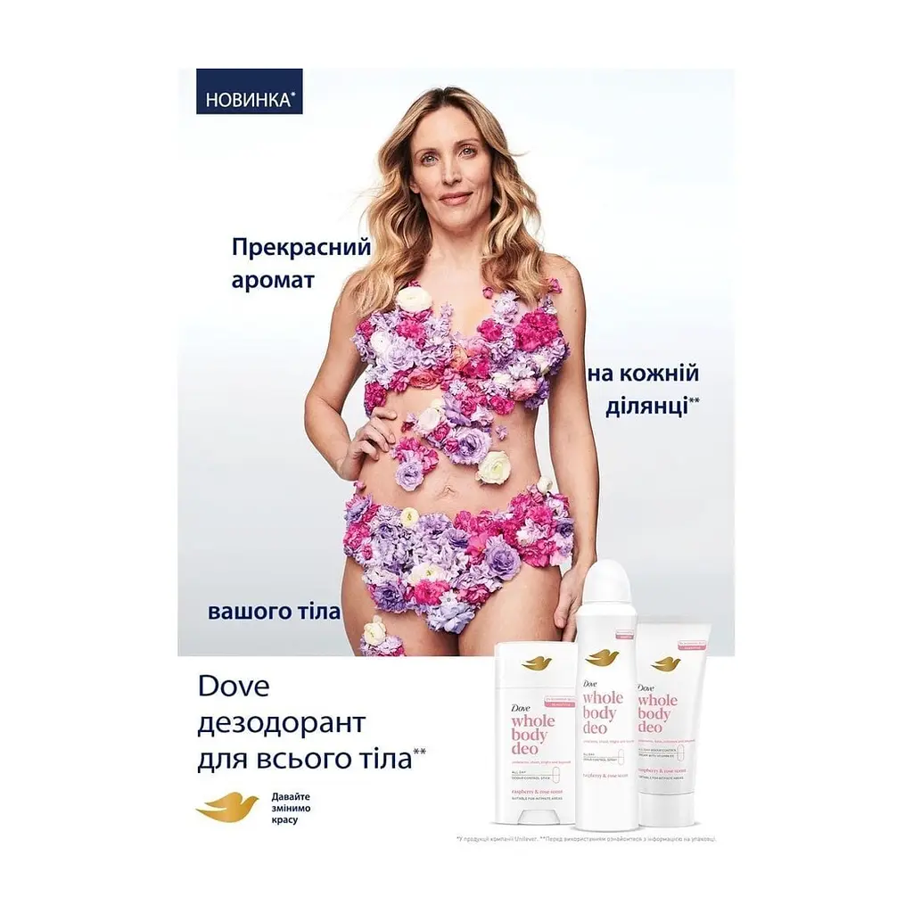 Дезодорант Dove крем для всього тіла з ароматом малини та троянди 75 мл (8720181596513) - фото 4