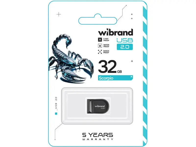 Флешка Wibrand 32 GB Scorpio Black USB 2.0 (WI2.0/SC32M3B) - фото 2