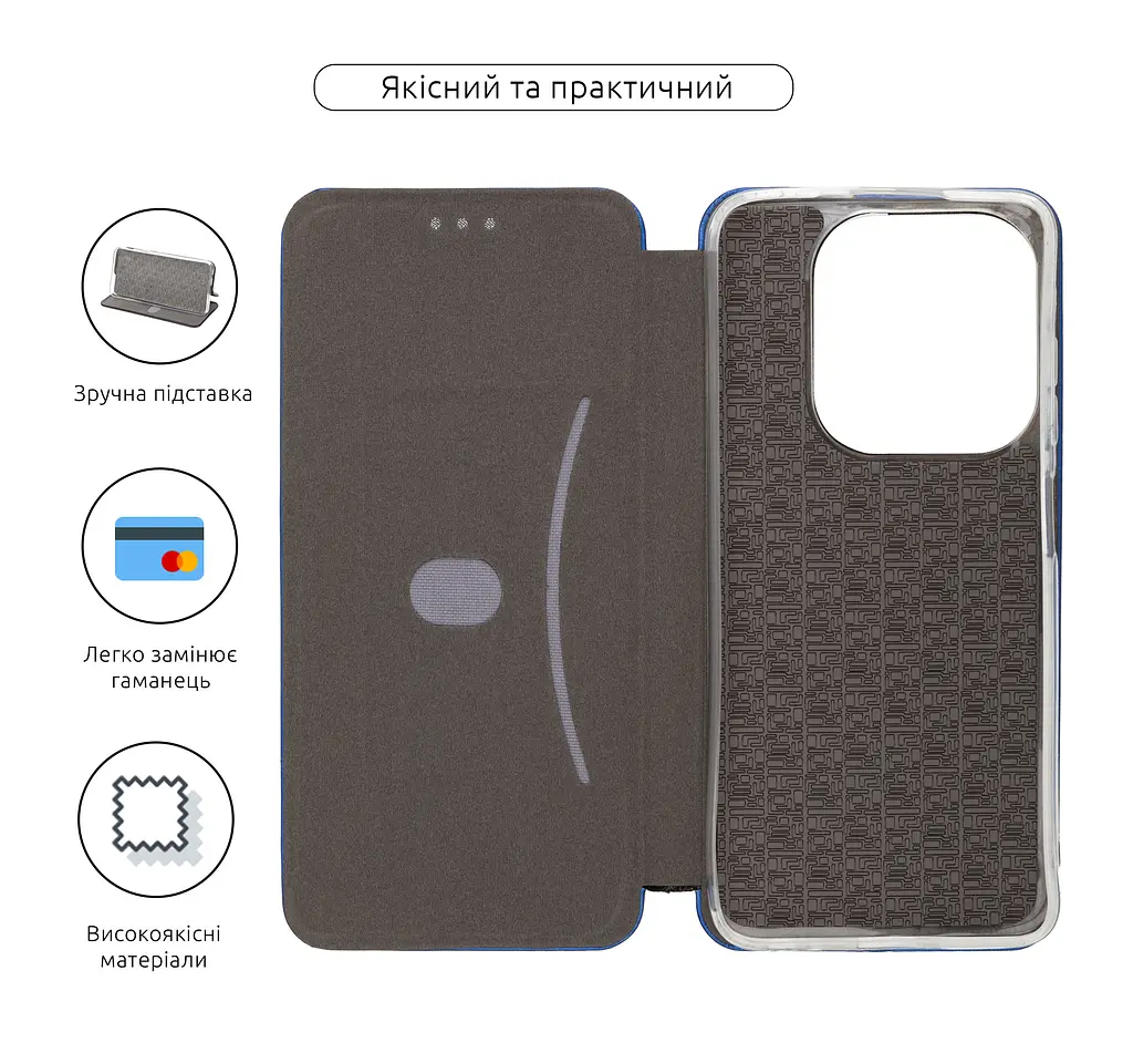Чехол-книжка для Infinix Hot 40i, G-Case, синий, кожаный чехол-книга из экокожи (PU) и TPU, с магнитом, с подставкой и вместительным кардхолдером, противоударный, защита всего корпуса, ArmorStandart (ARM79051) - фото 3