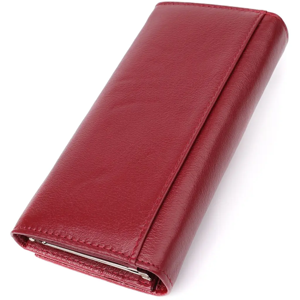 Елегантний гаманець у два складення з натуральної шкіри ST Leather 23065 бордовий - фото 2