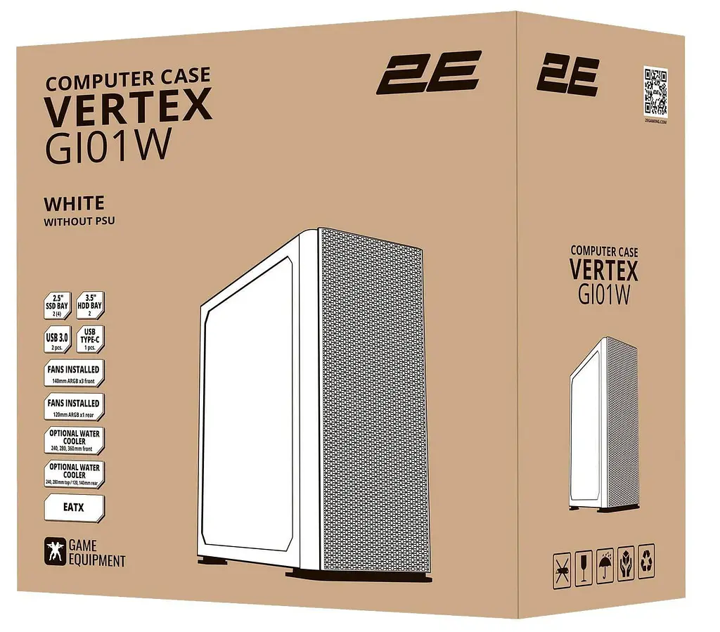Корпус 2E GAMING VERTEX GI01W (2E-GI01W) Без БП - фото 9