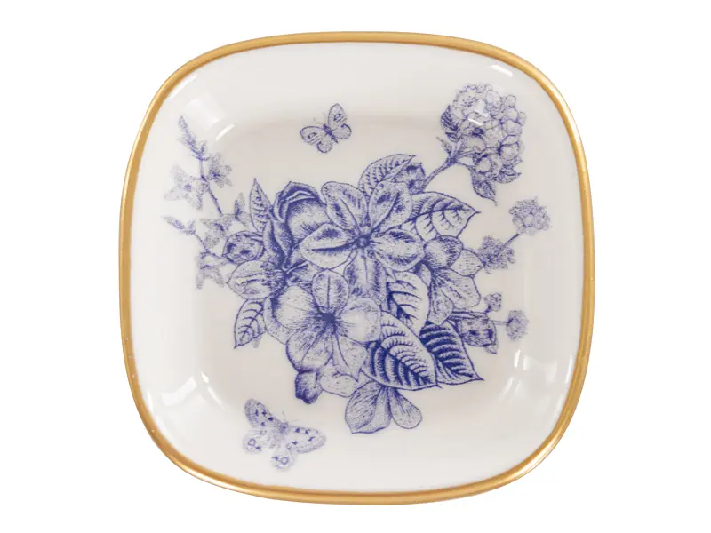 Салатник Alba ceramics Butterfly 10 см белый с голубым (769-003) - фото 2