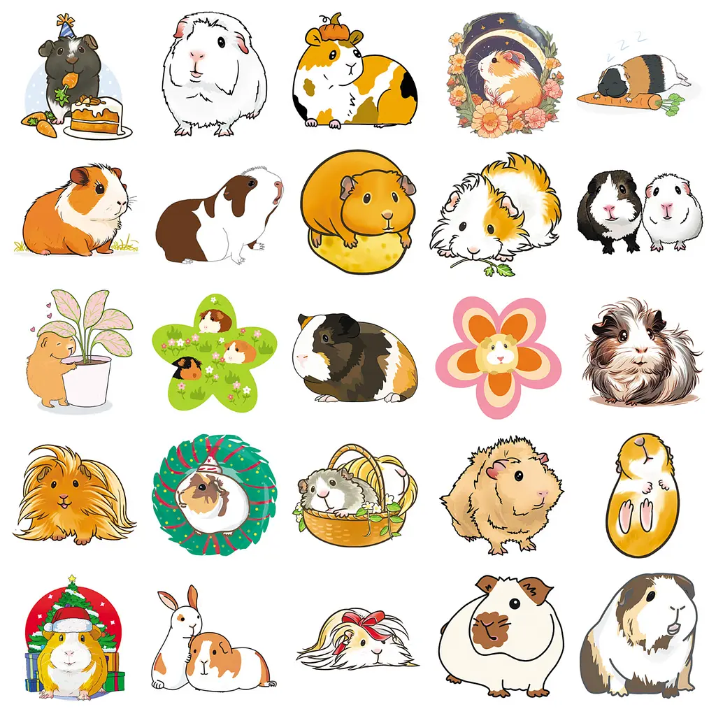 Стикерпак Морські свинки Набір наклейок GeekLand 50 штук - фото 3