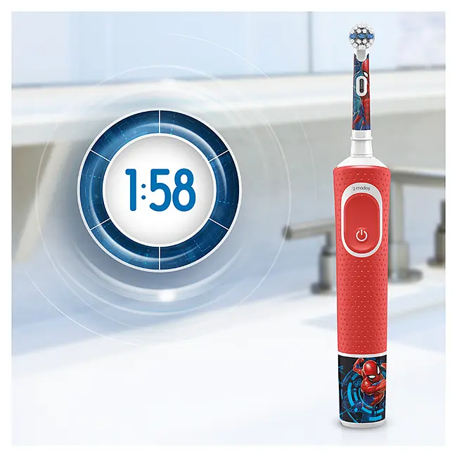 Электрическая зубная щетка Oral-B Kids Spiderman D100.413.2K - фото 5