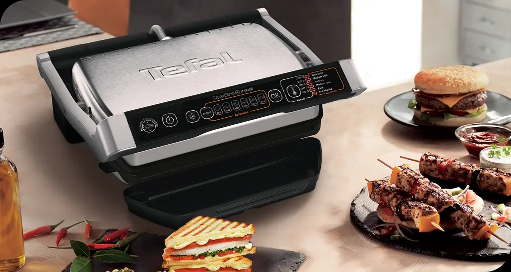 Гриль Tefal прижимной OptiGrill+ Initial 2000 Вт температурных режимов 5 металл (GC706D34) - фото 4