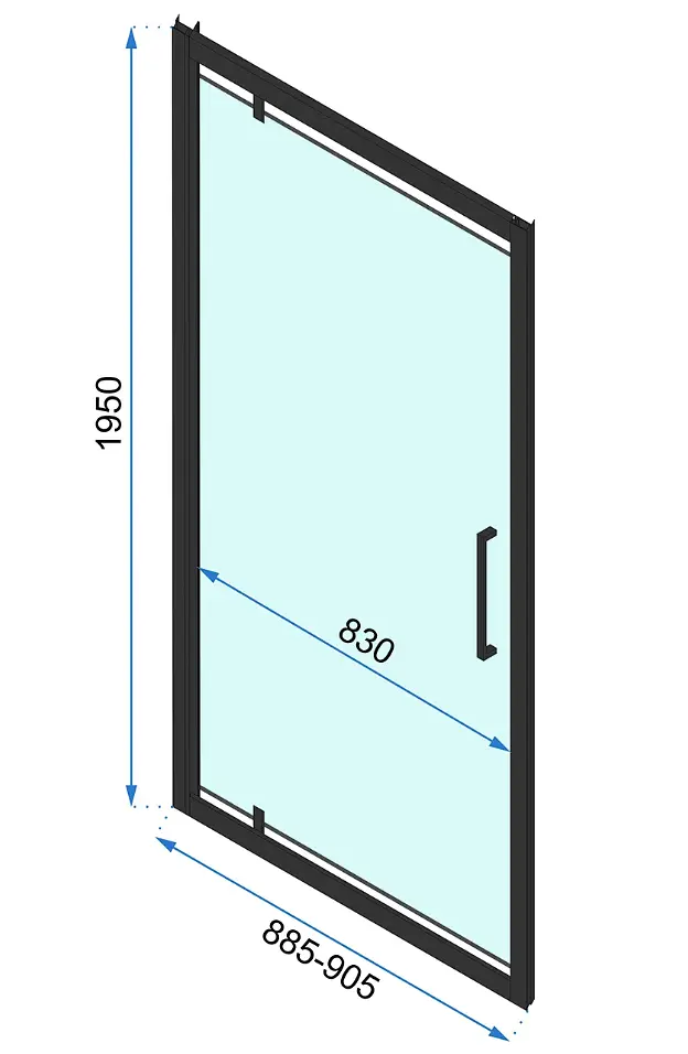 Душова кабіна Rea Rapid Swing 100x90 black REA-K6423 + REA-K6409, Чорний матовий, Універсальна, прозрачний, Чорний матовий - фото 6