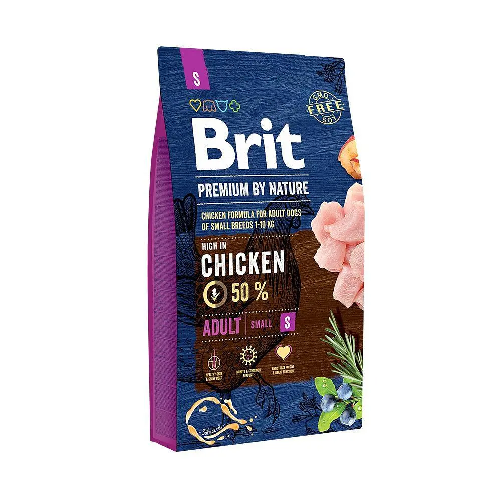 Сухой корм для взрослых собак мелких пород Brit Premium Adult S 8 кг (курица) (весом до 10 кг) - фото 2