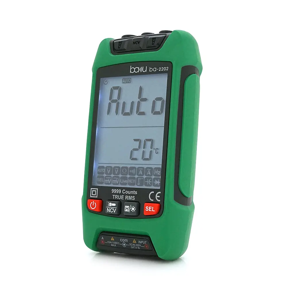 Мультиметр BAKKU Ba-2202, Вимірювання: V DC/AC, A DC/AC, Ω, C, F, °C/°F, NCV, Продзвонювання, Ліхтарик - фото 3