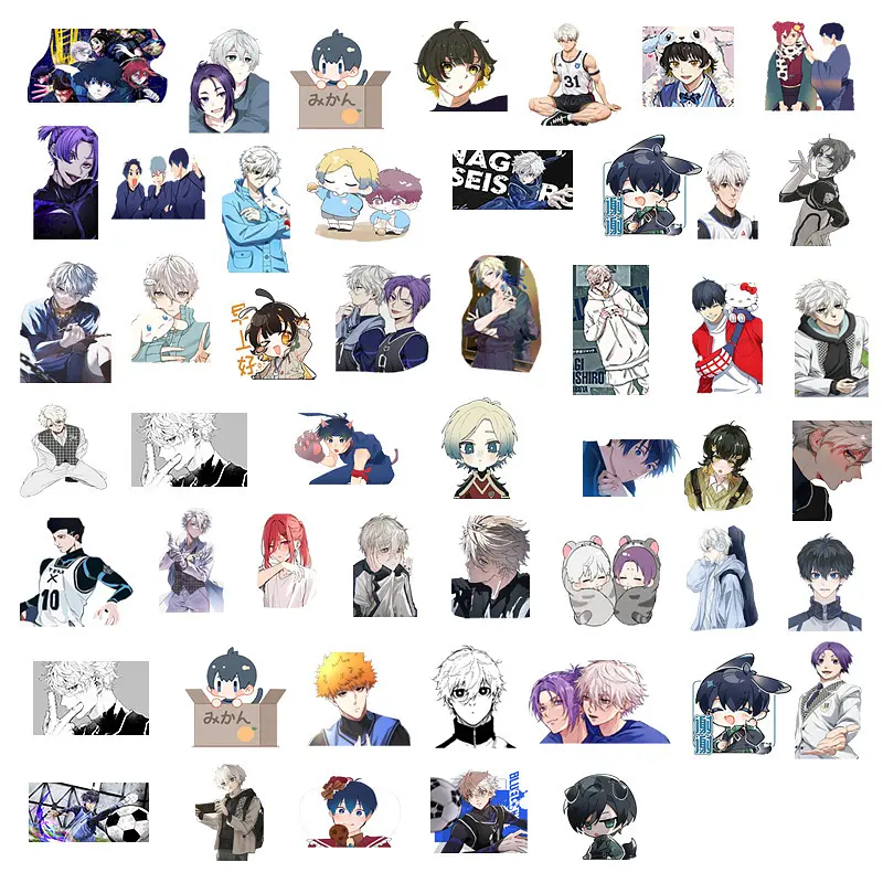 Стікерпак Синя В'язниця: Блю Лок Набір наклейок GeekLand Blue Lock 50 штук - фото 2