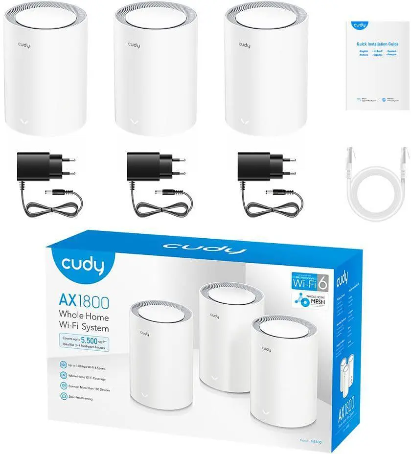 Mesh-система Cudy WiFi 6 M1800 3-Pack дводіапазонна гігабітна 3 модулі (73-00516) - фото 4
