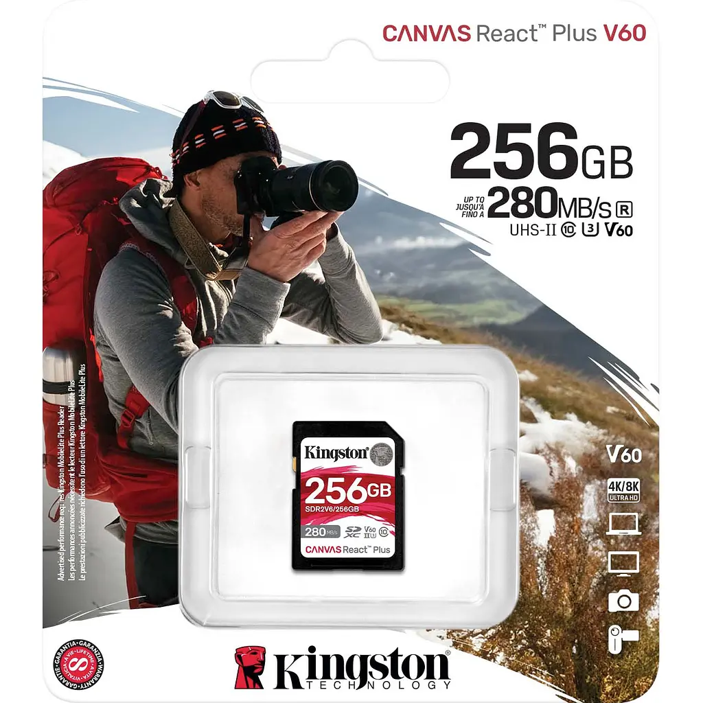 Карта пам'яті Kingston SDXC Canvas React Plus 256GB Class 10 UHS-II U3 V60 (SDR2V6/256GB) [120442] - фото 5