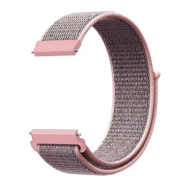 Ремінець нейлоновий на липучці BeWatch Xiaomi Amazfit BIP/GTS/GTR 20 мм Рожевий (1011338.4UW) - фото 2