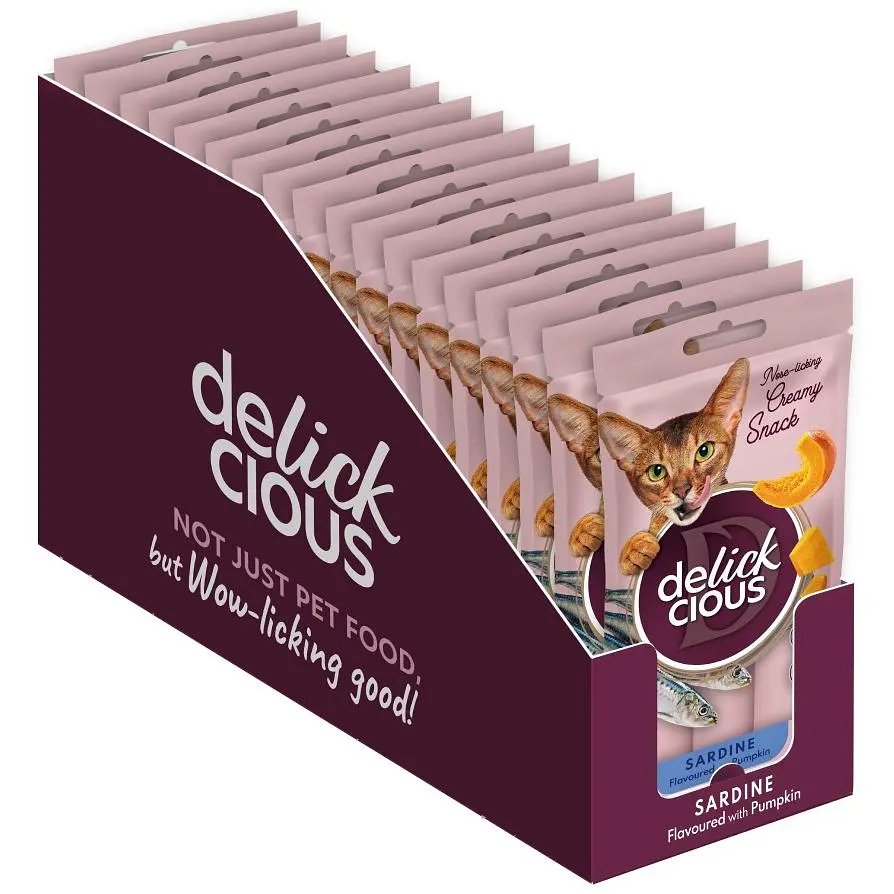 Лакомство для кошек Delickcious крем сардина с тыквой 4 шт. х 15 г - фото 2
