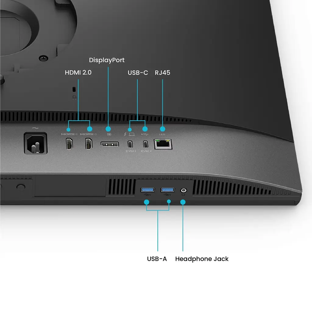 Монітор TFT 27 BenQ PD2770U, IPS, 4K UHD, HDMI, DP, USB-C, USB-hub, HAS, колонки, темно-сірий - фото 5
