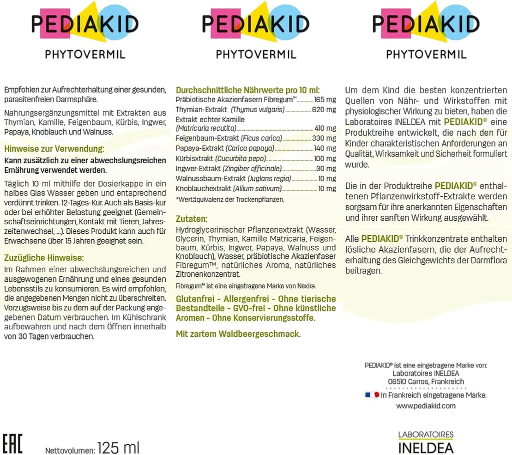 Фітоверміл Pediakid Phytovermil проти паразитів 125 мл - фото 2