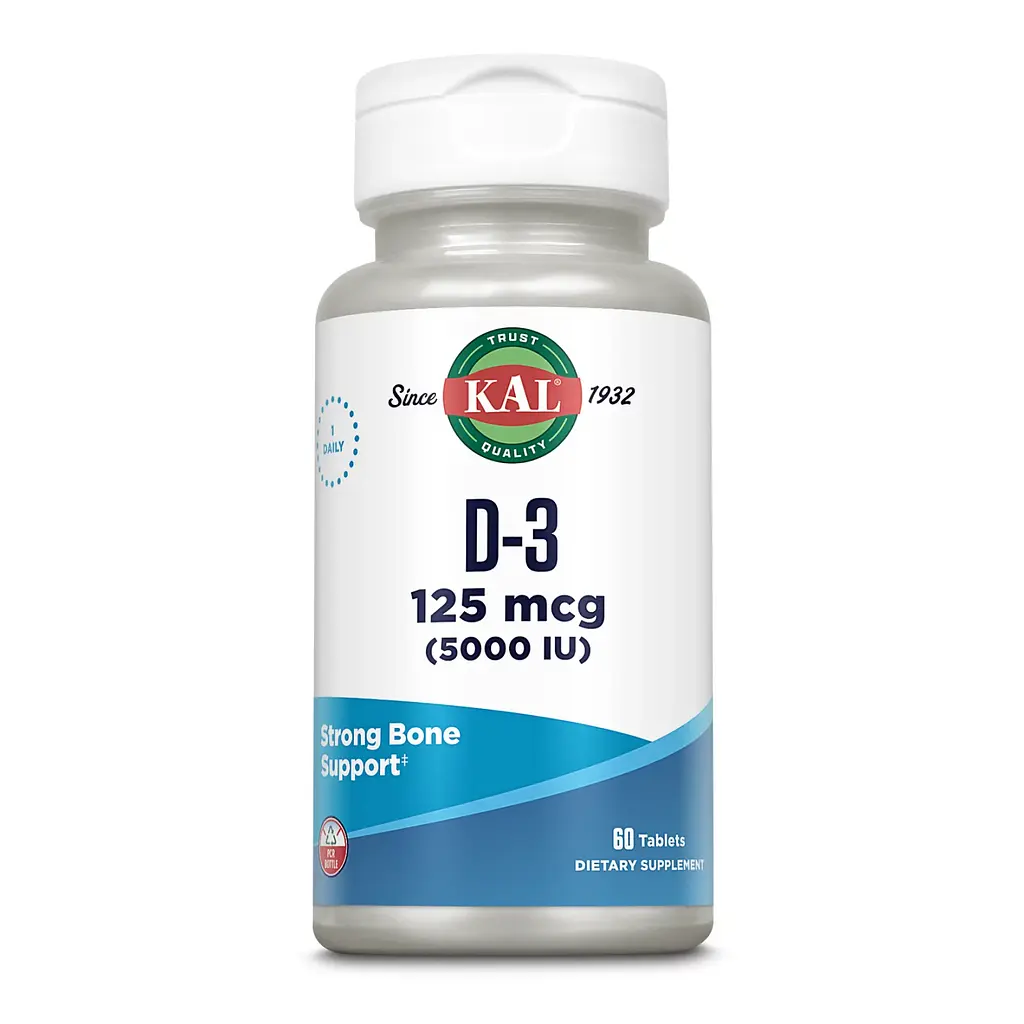 Вітамін D3, D3 5000 IU (125mcg) - 60 tabs