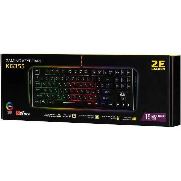 Клавиатура игровая 2E Gaming KG355 LED Ukr Black (2E-KG355UBK) - фото 6