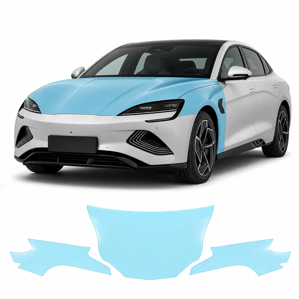 Антигравійна захисна бронеплівка за лекалами для BYD Seal I facelift 2025- капот і передні крила