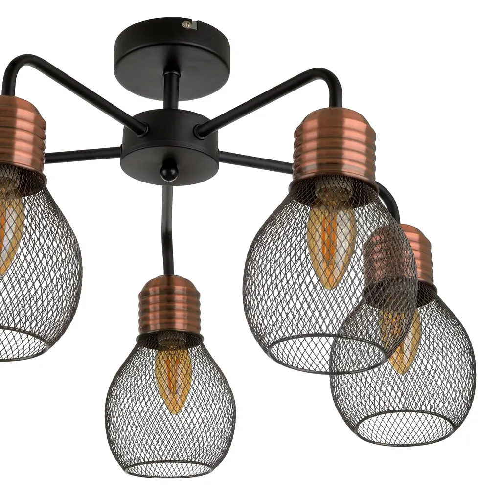 Люстра Brille потолочная лофт E14 40W BK (BL-973C/5) - фото 3