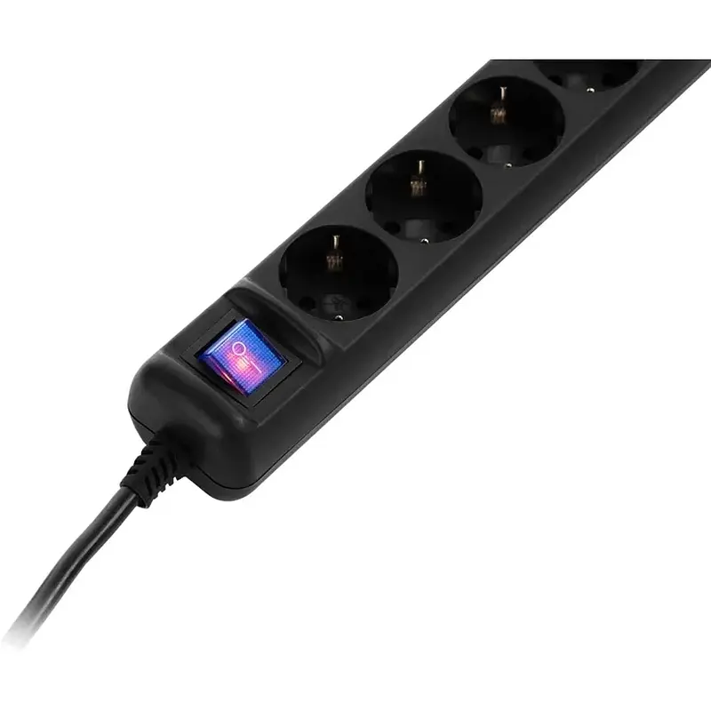 Мережевий подовжувач 2E U05ES15M1.5BK 3G*1.5мм, 1.5м, black - фото 4