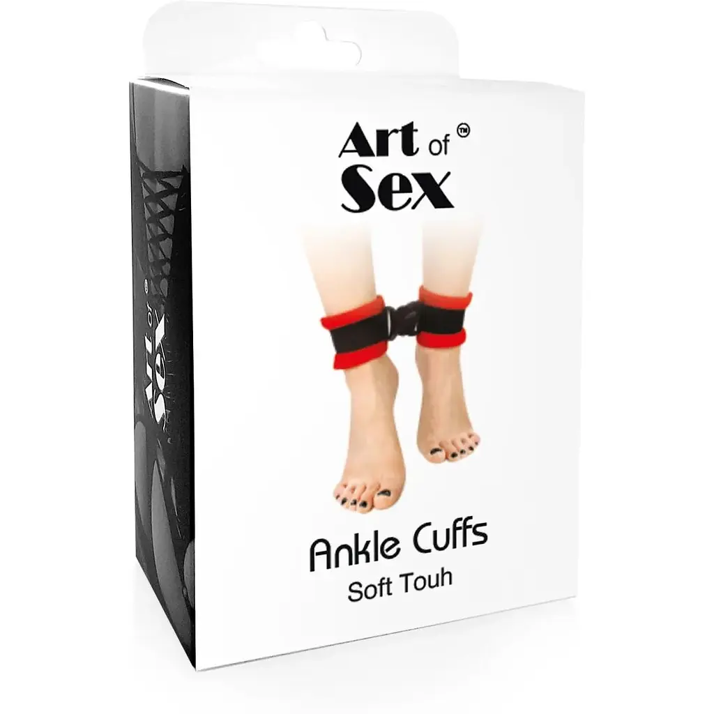 Поножи Art of Sex Ankle Cuffs - Soft Touch Красные - фото 4