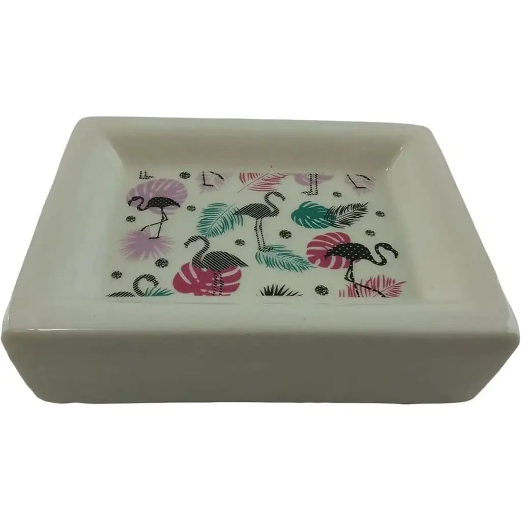 Набір аксесуарів для ванної кімнати No brand Фламінго B керамічний 4 предмети - фото 5