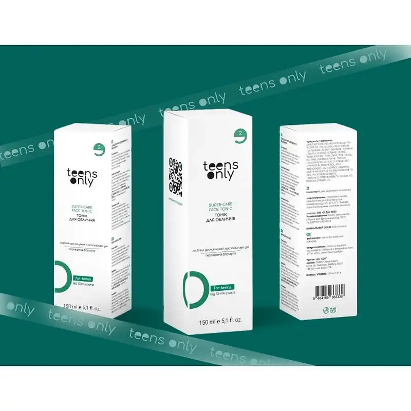 Тонік для обличчя Teens Only For-Teens Anti-Acne Face Tonic 13+ для проблемної шкіри проти висипань 150 мл (4820278290066) - фото 3