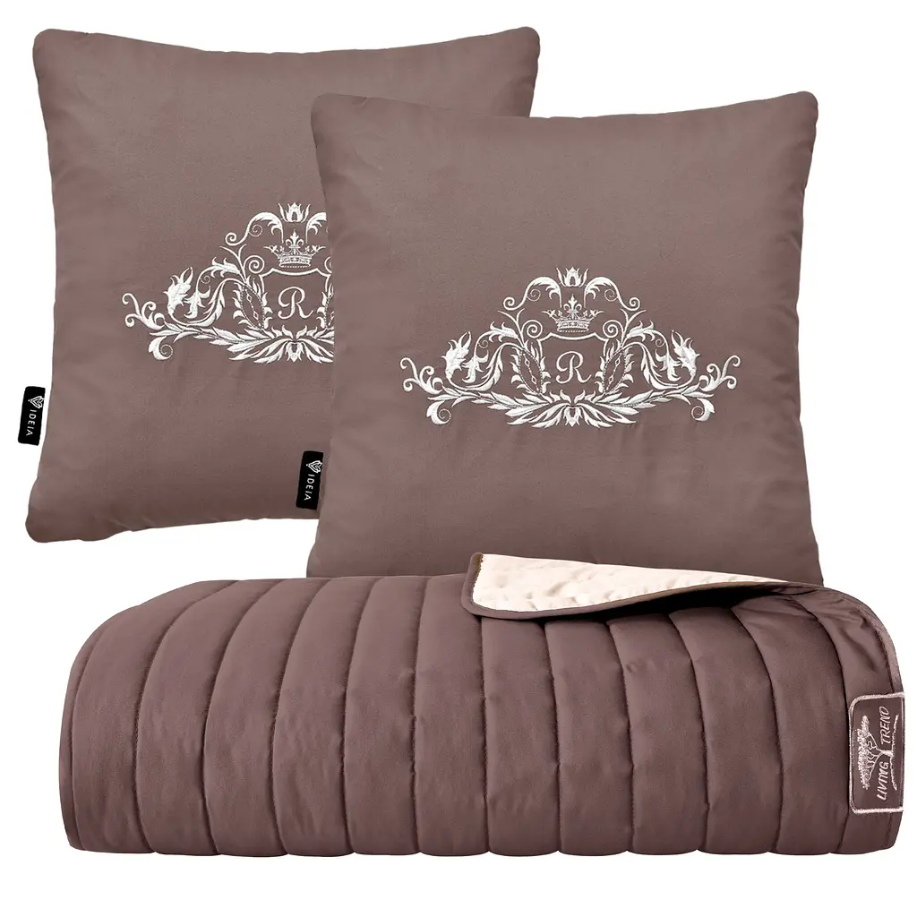 Покривало на ліжко Ideia з декортивними подушками шоколадно-бежеве 220х240 см (8000035831_шоколад/беж) - фото 12