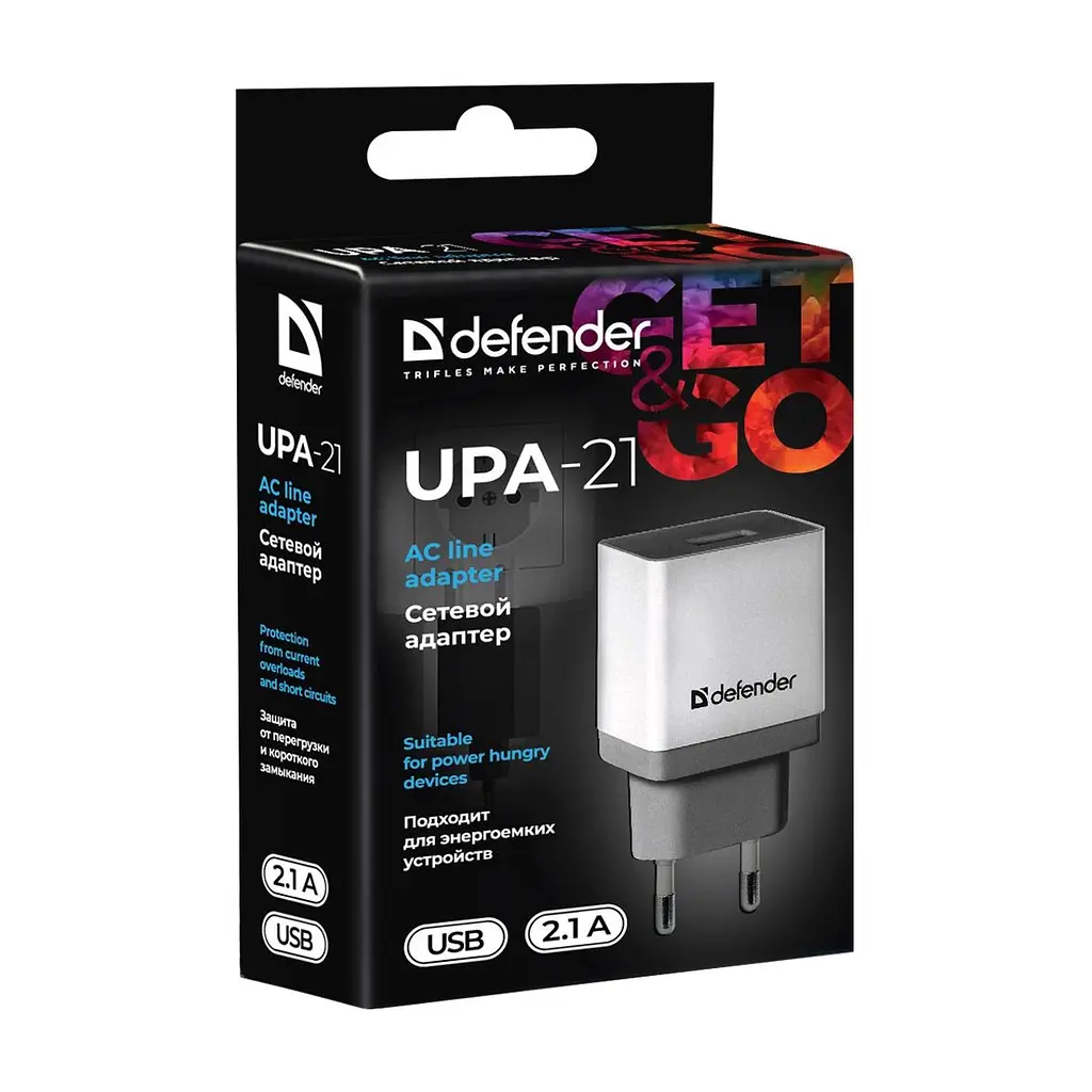 Зарядное устройство для Defender UPA-21 white, 1xUSB, 5V / 2.1A (83571) - фото 3