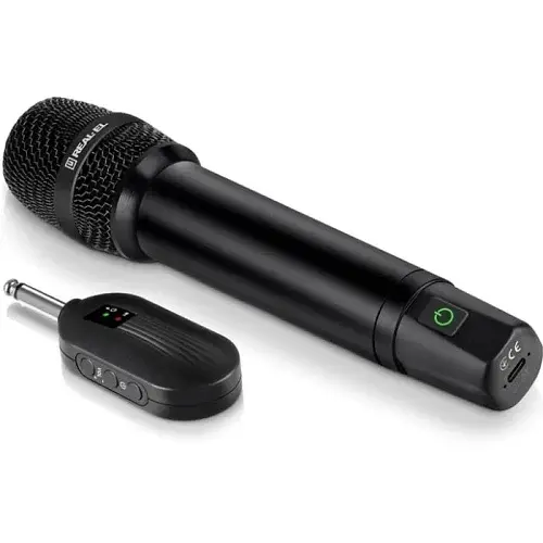 Мікрофон для караоке KM-830, Black, 6.35 мм jack, підключення бездротове REAL-EL teh0028140 - фото 2