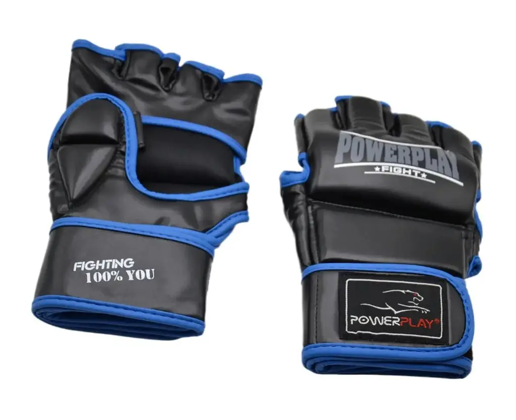 Рукавички для MMA Power Play 3058, Black/Blue - L - фото 4