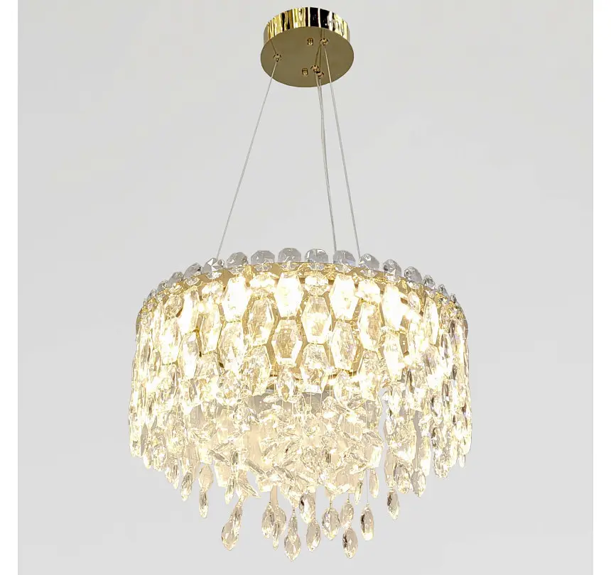 Сучасна підвісна кришталева LED-люстра Artlight 012/500BGD золота зі скляними підвісками - фото 3