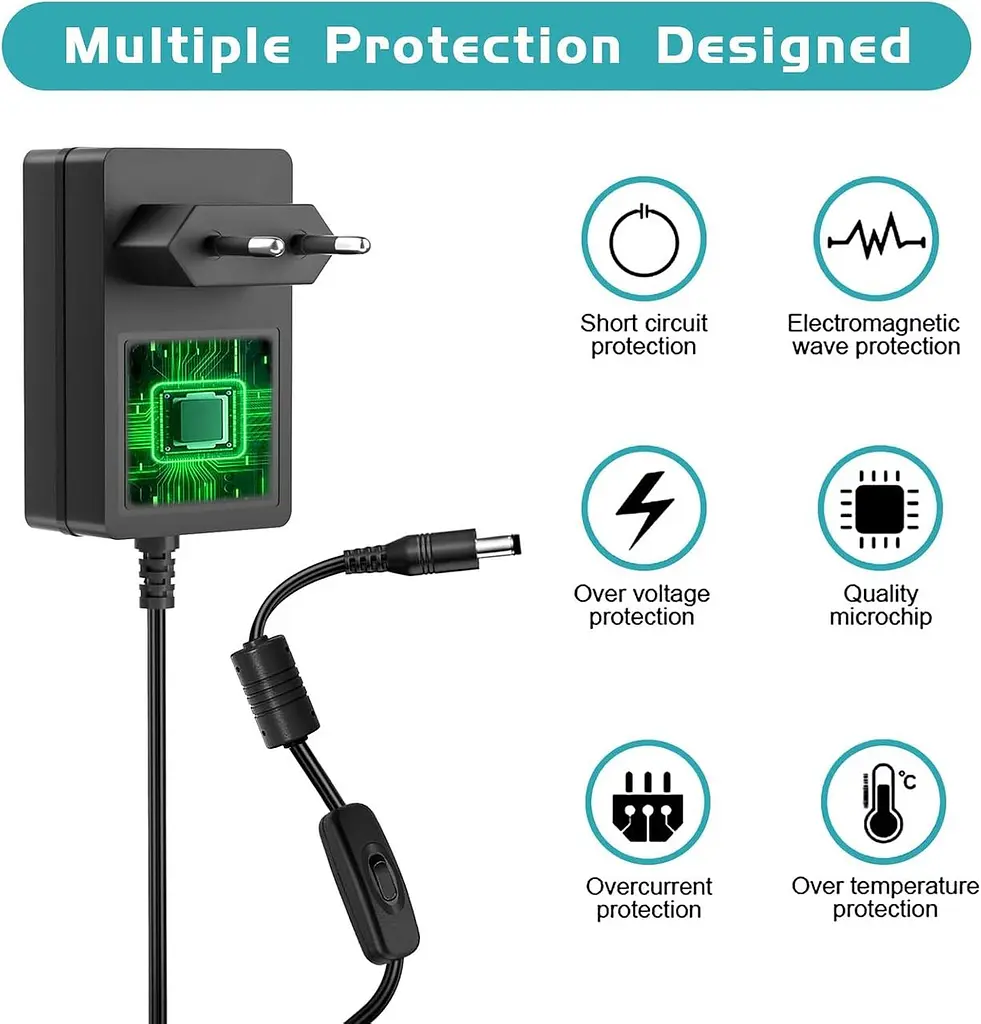 Адаптер живлення 12V 2A для WiFi роутерів Netgear, Linksys, Asus - фото 3