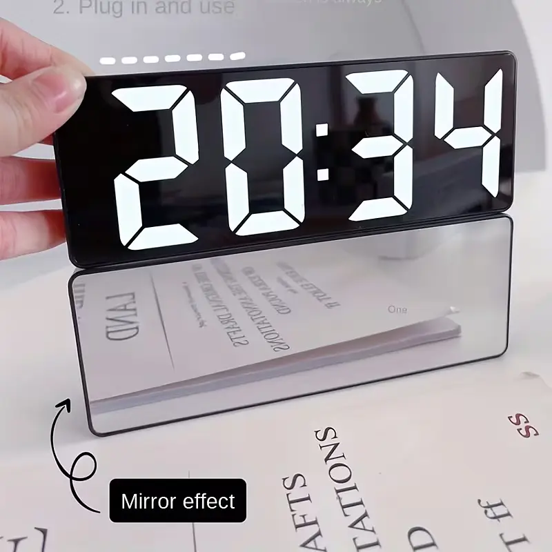 LED настільний електронний годинник / Bеликий дисплей / USB живлення / Black - фото 3