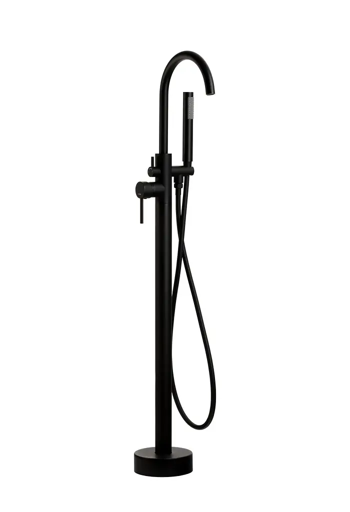 Змішувач для ванни Corsan Lugo black mat підлоговий CMM35BL Чорний матовий