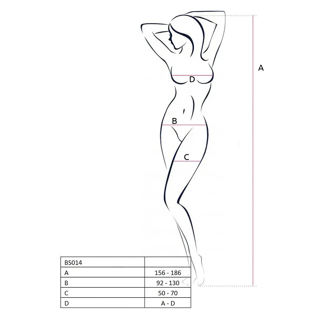 Бодістокінг Passion BS014 комбінезон велика сітка S/M/L red - фото 4