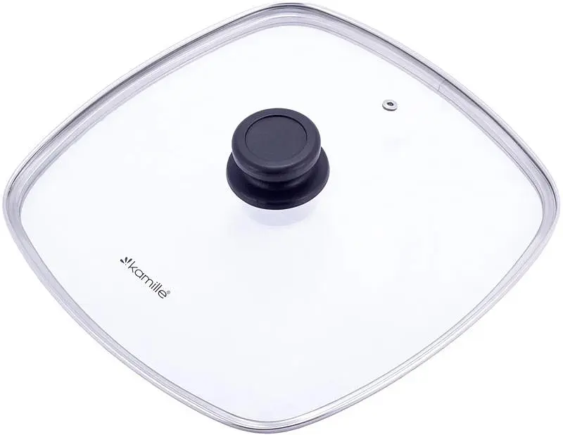 Сковорода-гриль Grill Pan зі скляною кришкою Kamille 28х28х4,5 см kuh0011142 - фото 6