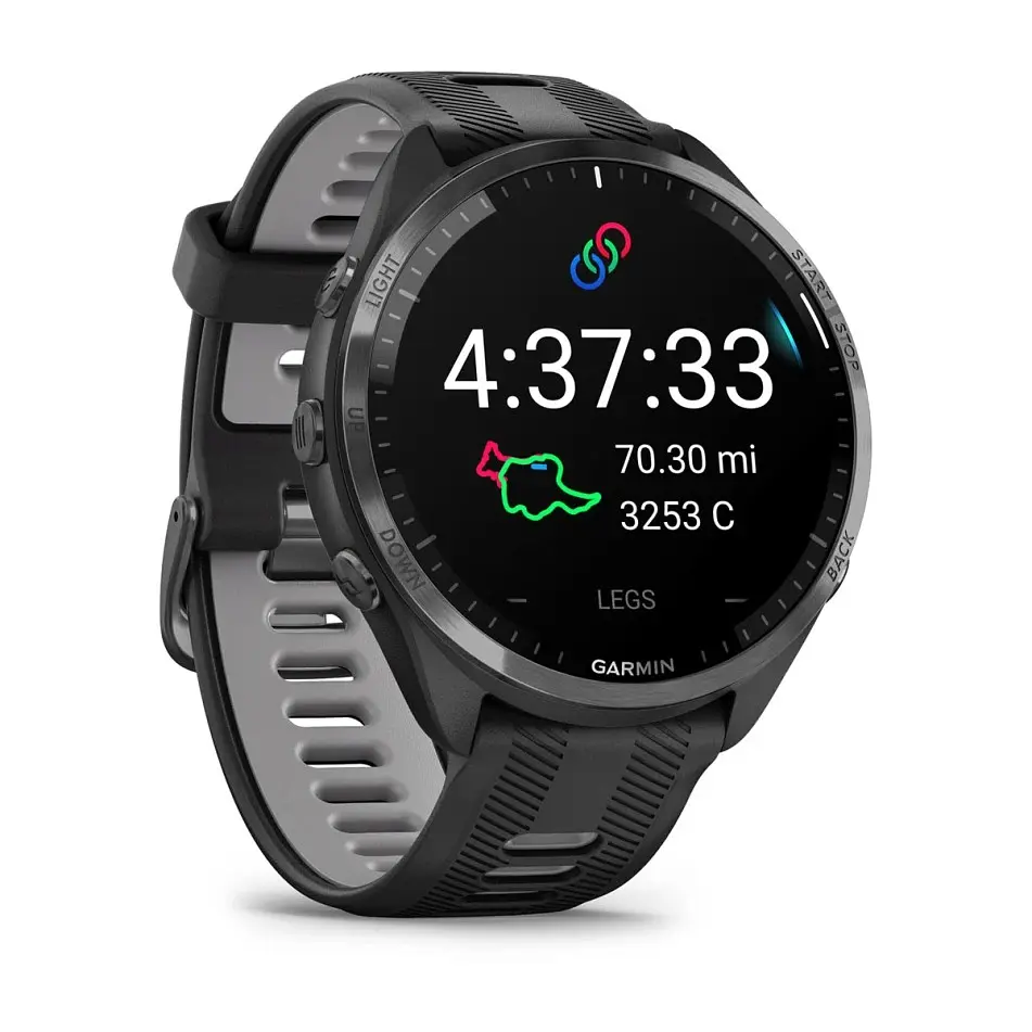 Смарт-годинник Garmin Forerunner 965 чорний корпус з сірим титановим безелем - фото 2