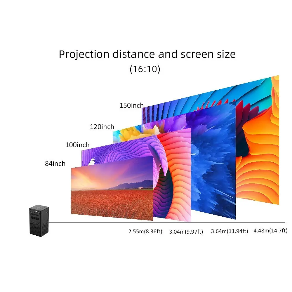 Портативный карманный проектор Byintek P20 с WiFi, поддержка 4K 3D, аккум на 7200 mAh - фото 8