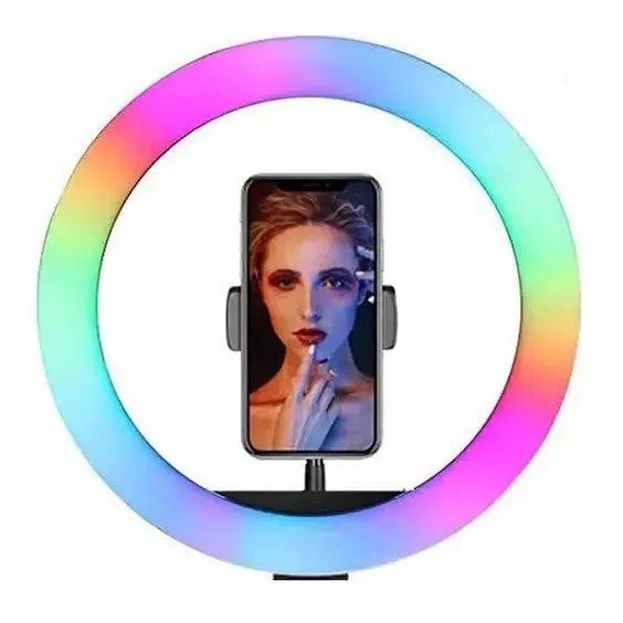 Кільцева світлодіодна LED лампа RIAS MJ30 RGB з тримачем, USB, управління на проводі 30 см - фото 2