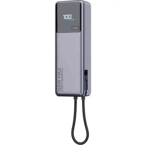 Внешний АКБ Xiaomi 10000mAh 165W Integrated Cable со встроеным кабелем (BHR9361GL) серый - фото 4