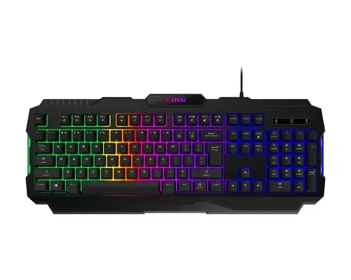 Клавіатура MSI FORGE GK100, чорний, USB, мембранна, RGB-підсвічування зі встановленими ефектами, 1.5 м