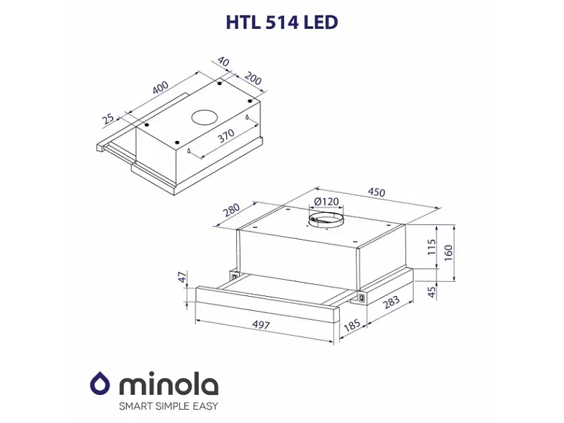 Витяжка Minola HTL 514 WH LED - фото 10
