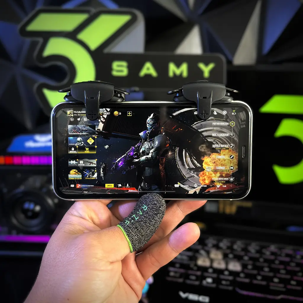 Ігровий макросный тригер зовнішній джойстик для телефону смартфона Memo AK05 ігрові кнопки Black (18540) - фото 3