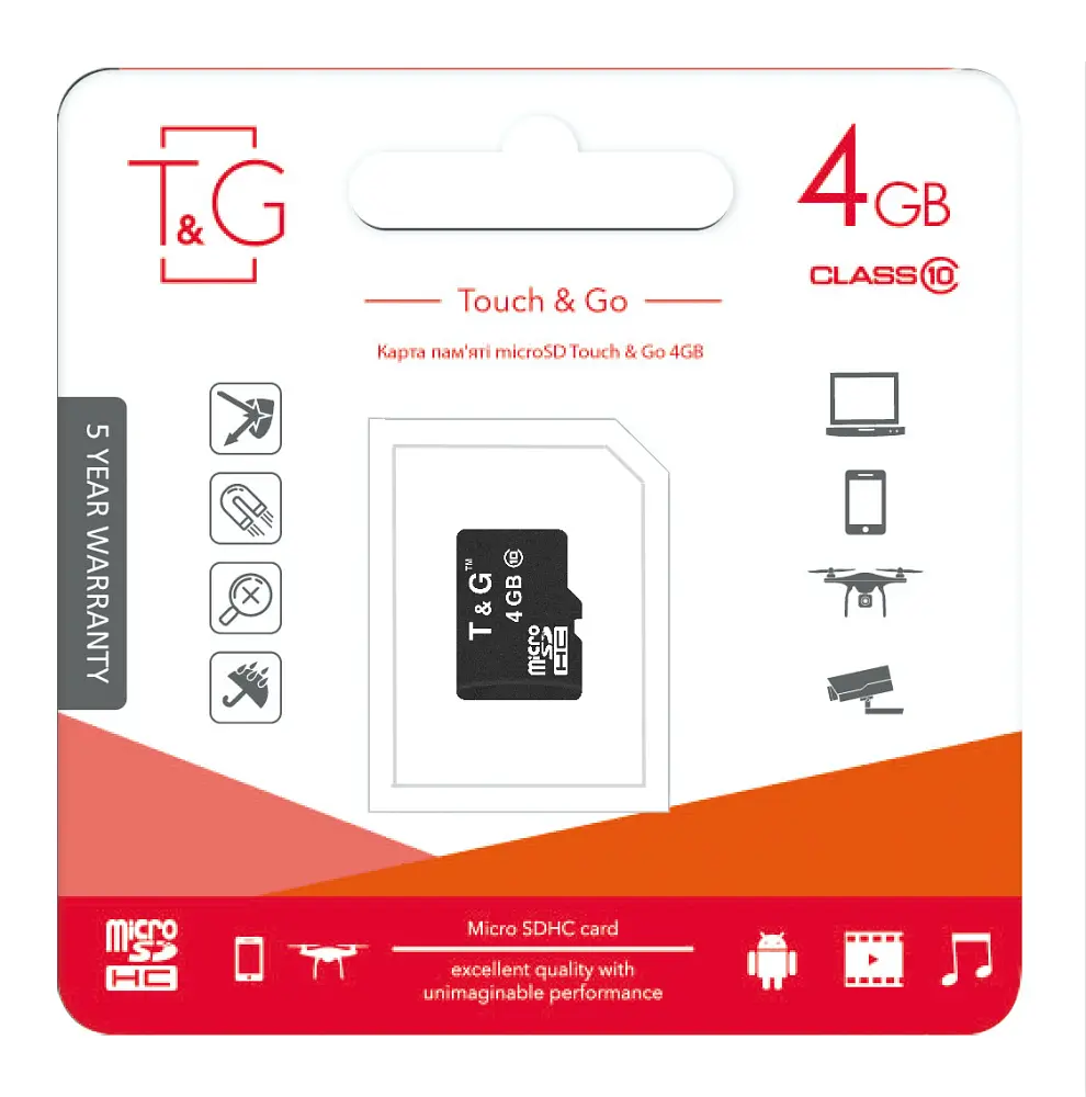Карта пам`ятi MicroSDHC 4GB Class 10 T&G (TG-4GBSDCL10-00) - фото 3