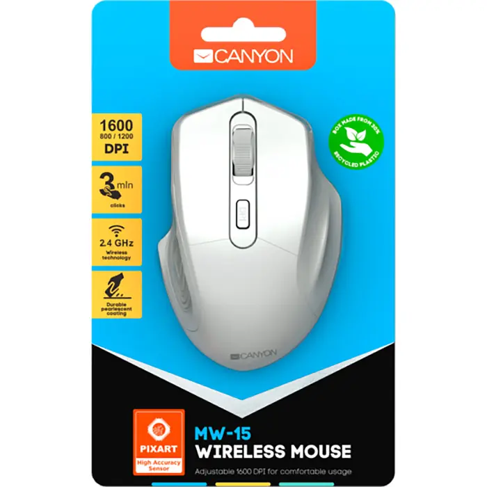 Беспроводная мышь Canyon MW-15 USB Pearl White (CNE-CMSW15PW) - фото 6