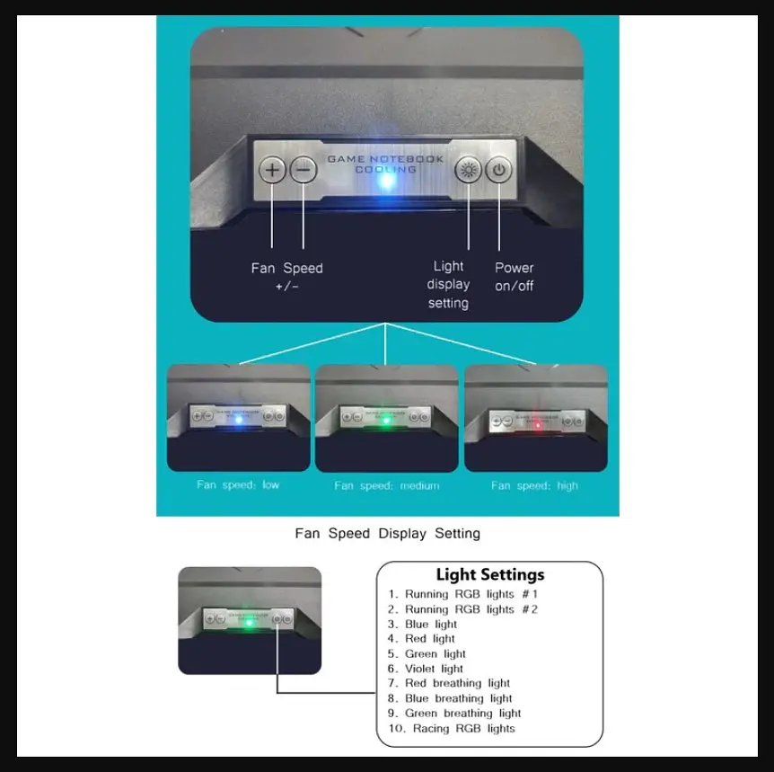 Охолоджувальна підставка для ноутбука 17.3 дюймів Ice Coorel A-3 2xUSB2.0 LCD speed controllers - фото 10